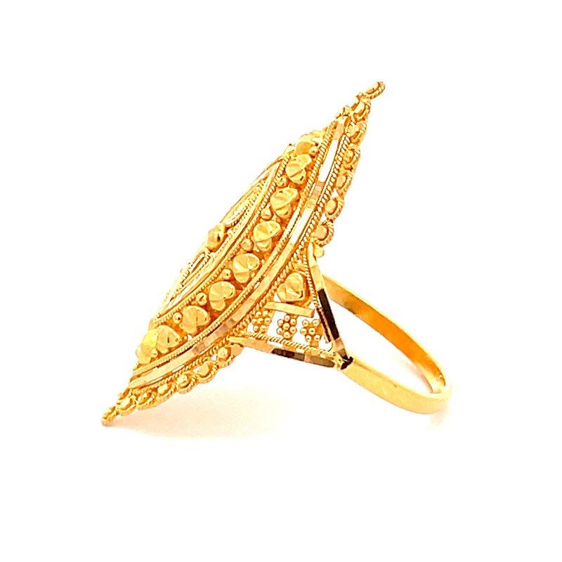 Uniquely shaped 22 Karat Yellow Gold Ring